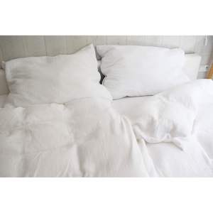 Bílé mušelínové povlečení na jednolůžko 140×200 cm Plain Muslin – Butter Kings