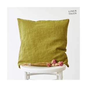 Lněný povlak na polštář 45×45 cm Moss Green – Linen Tales