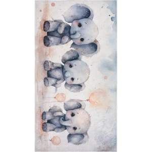 Světle šedý dětský koberec 80×150 cm Baby Elephants – Vitaus