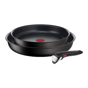 Hliníkové pánve s nepřilnavým povrchem a odnímatelnou rukojetí v sadě 2 ks ø 28 cm INGENIO Eco Resis L3979102 – Tefal