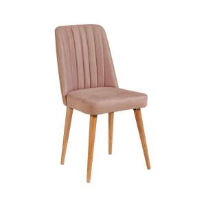 Světle růžová sametová jídelní židle Stormi Sandalye – Kalune Design