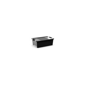 Černý plastový úložný box s víkem 55x35x19 cm Bi-Box M – KIS