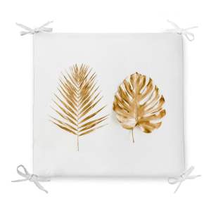 Podsedák s příměsí bavlny Minimalist Cushion Covers Golden Leaves, 42 x 42 cm
