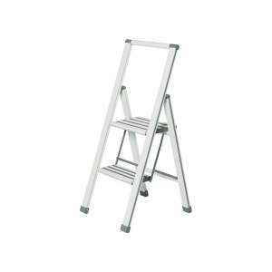 Bílé skládací schůdky Wenko Ladder Alu, výška 101 cm