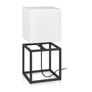 Černo-bílá stolní lampa Markslöjd Cube, 20 x 20 cm