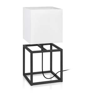 Černo-bílá stolní lampa Markslöjd Cube, 20 x 20 cm