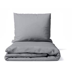 Šedé prodloužené povlečení na dvoulůžko z mikrosaténu 200×220 cm Basic – Bonami Essentials
