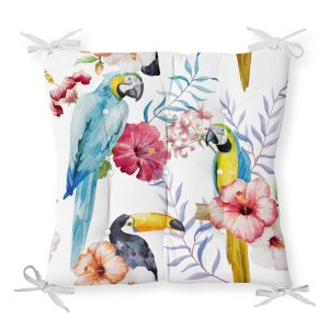 Podsedák s příměsí bavlny Minimalist Cushion Covers Jungle Birds, 40 x 40 cm