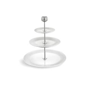 Třípatrový bílý porcelánový etažér Kähler Design Hammershoi Etagere, ⌀ 28 cm