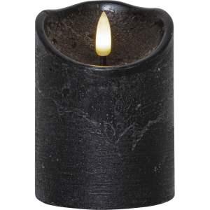 Černá vosková LED svíčka Star Trading Flamme Rustic, výška 10 cm