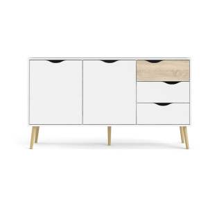Bílá komoda 147x82x39 cm Oslo – Tvilum