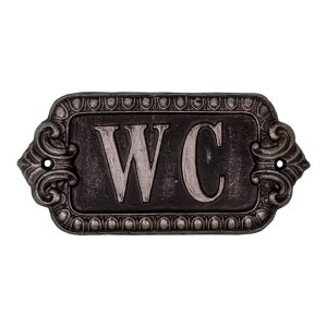 Kovový symbol na toaletu Antic Line Plaque, délka 17,5 cm