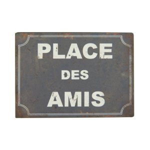 Kovová cedule 21×15 cm Place des Amis – Antic Line