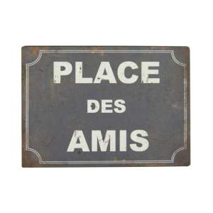 Kovová cedule 21×15 cm Place des Amis – Antic Line