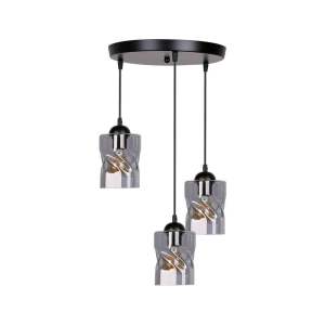 Černé závěsné svítidlo se skleněným stínidlem Felis – Candellux Lighting