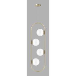 Závěsné svítidlo ve zlaté barvě se skleněným stínidlem Club – Squid Lighting