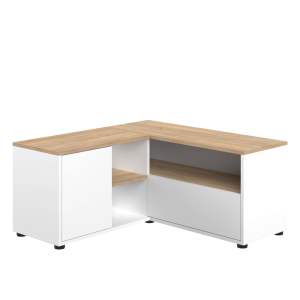 TV stolek v dekoru dubu v bílo-přírodní barvě 90×45 cm Angle – TemaHome