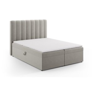 Šedá boxspring postel s úložným prostorem 160×200 cm Gina – Milo Casa