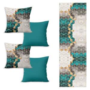 Set běhounu na stůl a 4 povlaků na polštáře Optic – Minimalist Cushion Covers