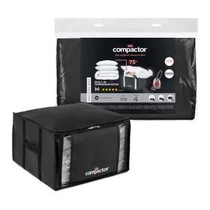 Černý úložný box na oblečení Compactor XXL Black Edition 3D Medium, 125 l