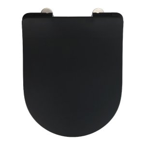 Černé WC sedátko Wenko Sedilo Black, 45,2 x 36,2 cm