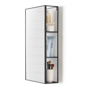 Nástěnné zrcadlo s poličkou 30×62 cm Cubiko – Umbra