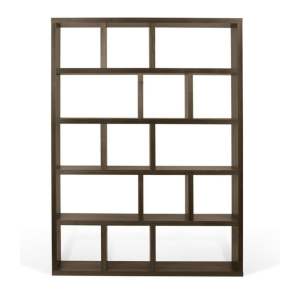 Hnědá knihovna v dekoru ořechu 150×198 cm Berlin – TemaHome