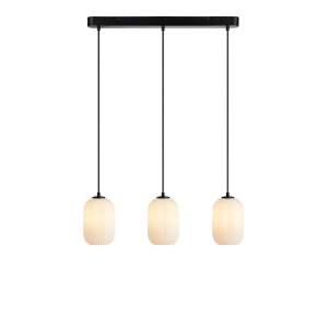 Černo-bílé závěsné svítidlo se skleněným stínidlem 14×72 cm Cava – Markslöjd