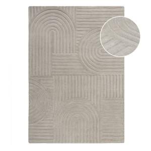 Šedý vlněný koberec Flair Rugs Zen Garden, 160 x 230 cm