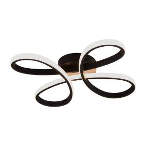 Černé LED stropní svítidlo 40×40 cm Fly – Trio