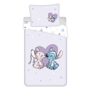 Jerry Fabrics Bavlněné povlečení 140×200 + 70×90 cm – Lilo and Stitch "Heart"