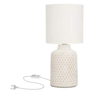 Krémová stolní lampa s textilním stínidlem (výška 32 cm) Iner – Candellux Lighting