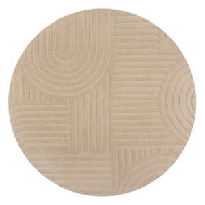 Béžový vlněný kulatý koberec ø 160 cm Zen Garden – Flair Rugs