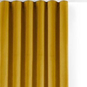 Sametový dimout závěs v hořčicové barvě 140×250 cm Velto – Filumi