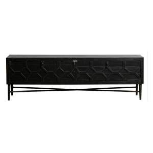 Černý TV stolek z recyklovaného dřeva 160×50 cm Bequest – BePureHome
