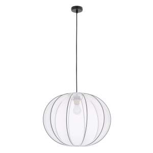 Bílé závěsné svítidlo s textilním stínidlem ø 52 cm Mellow – Candellux Lighting
