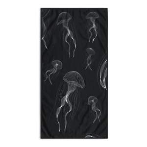 Černobílá plážová osuška 90×180 cm Jellyfish – DecoKing