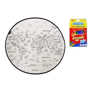Vybarvovací dětský koberec Butter Kings Colouring World, ø 130 cm