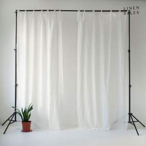 Bílá lněná záclona 130×300 cm White – Linen Tales