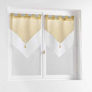 Žluto-bílé záclony v sadě 2 ks 60×90 cm Duetto – douceur d’intérieur