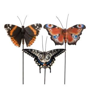 Polyresinové zahradní zápichy v sadě 3 ks Butterfly – Esschert Design