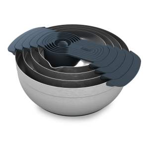 Mísy v leskle stříbrné barvě v sadě 9 ks Nest 100 Collection – Joseph Joseph