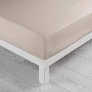 Béžové napínací prostěradlo z mikrovlákna 90×190 cm Oscar – douceur d’intérieur