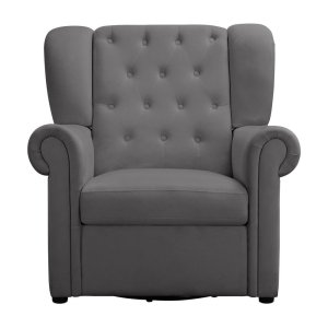 Šedé sametové houpací chesterfield křeslo Lillyse – Støraa