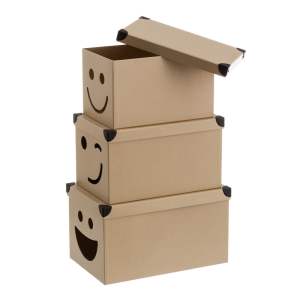 Kartonové dětské úložné boxy v sadě 10 ks Smile – Casa Selección