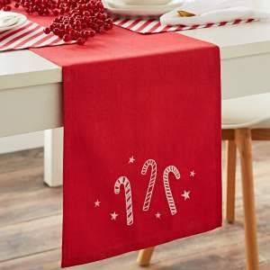 Bavlněný běhoun na stůl s vánočním motivem 32×220 cm Candy Cane – Catherine Lansfield