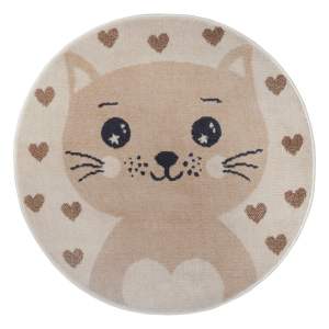 Béžový dětský koberec ø 100 cm Cat – Hanse Home