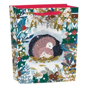Dárková taška s vánočním motivem 25×10 cm Snowy Sanctuary – Roger la Borde