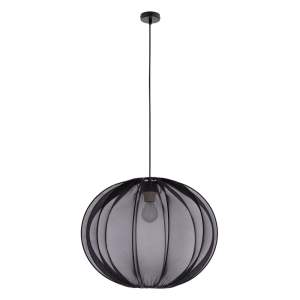 Černé závěsné svítidlo s textilním stínidlem ø 52 cm Mellow – Candellux Lighting