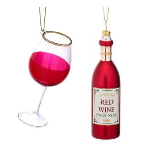 Skleněné vánoční ozdoby v sadě 2 ks Red Wine – Sass & Belle